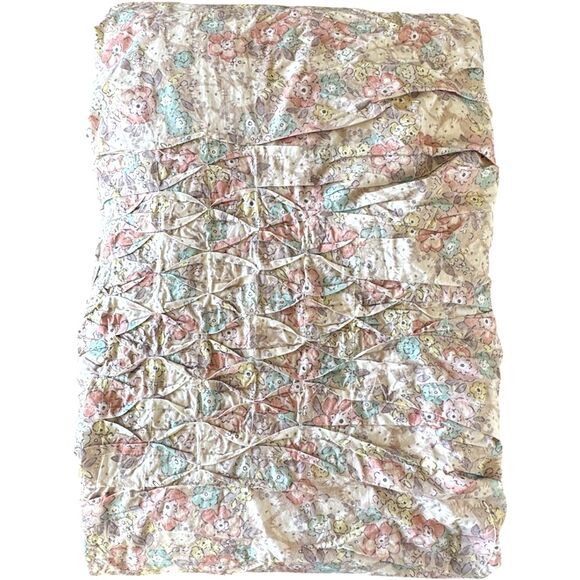 Pottery Barn Teen Hello Kitty Heritage Floral Duvet Cover Full/Queen Smocked - Picture 1 of 7